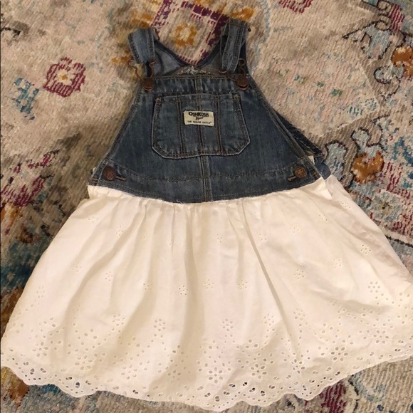 OshKosh B'gosh Dresses Osh Kosh Bigosh White Eyelet Overall Dress